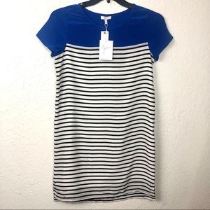 Joie Momsen Striped Short Sleeve Silk Dress XS